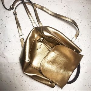 Coach mini backpack gold leather